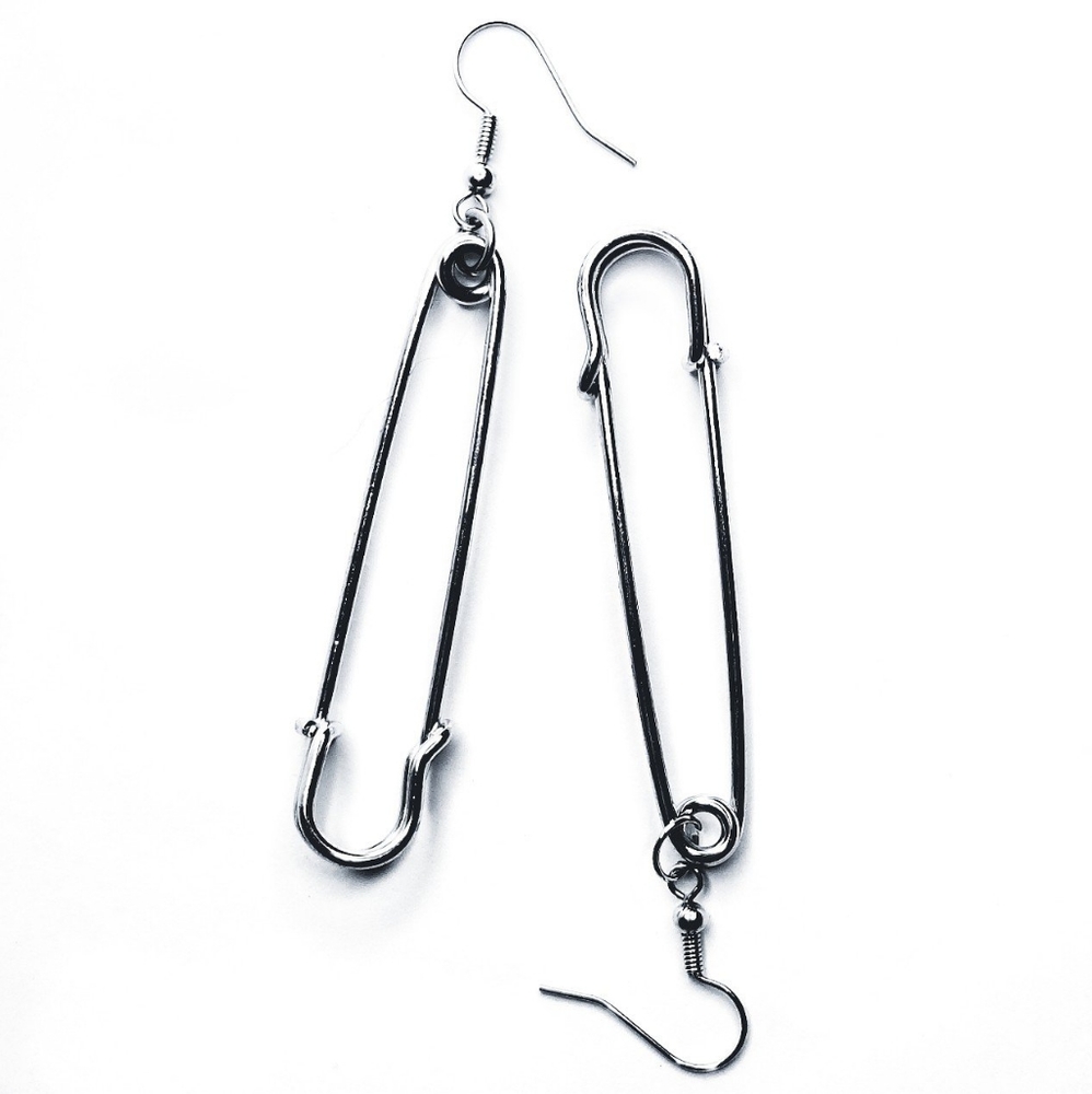 Large 2 Inch Safety Pin Earrings